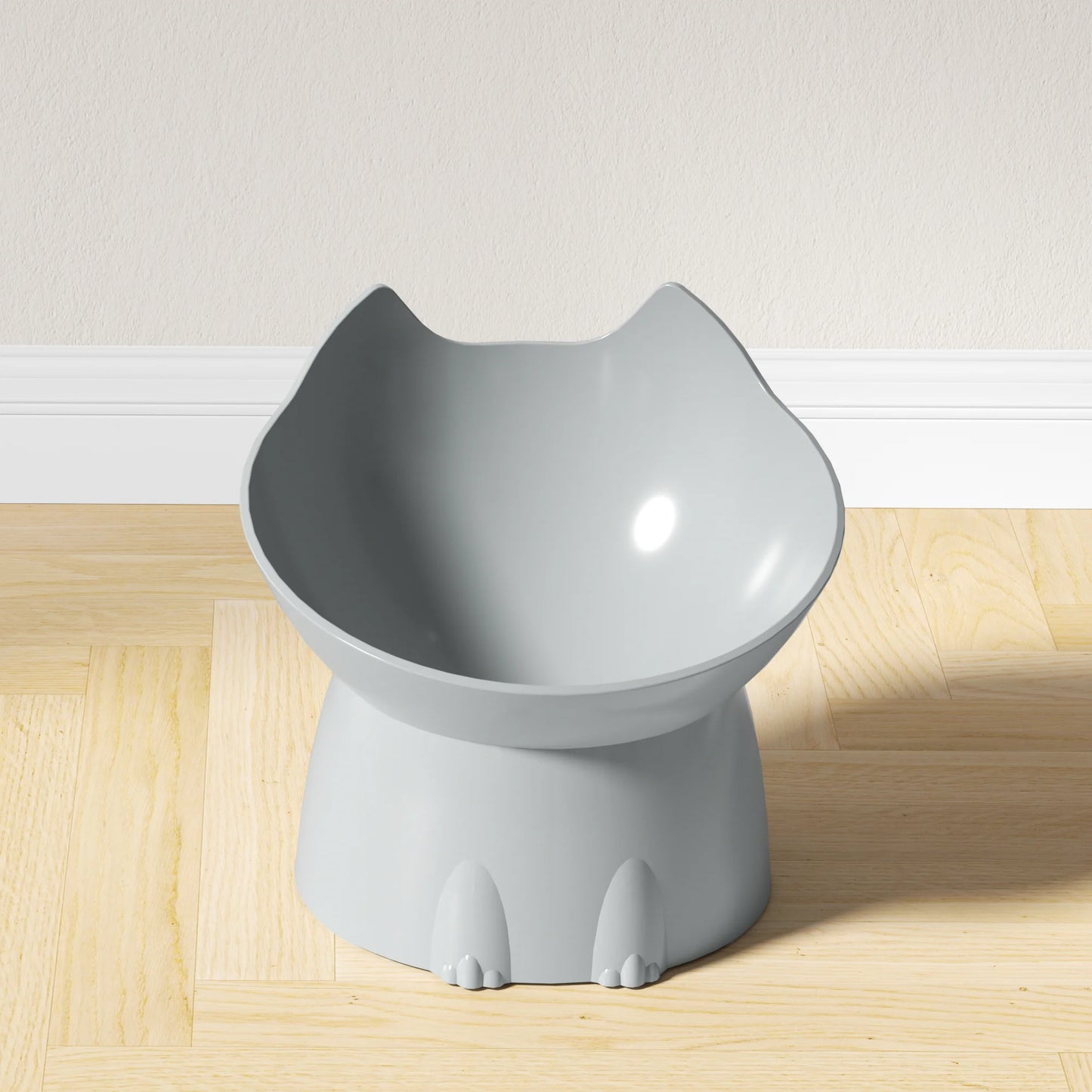 Elevated Cat Bowl with Tilted Edge