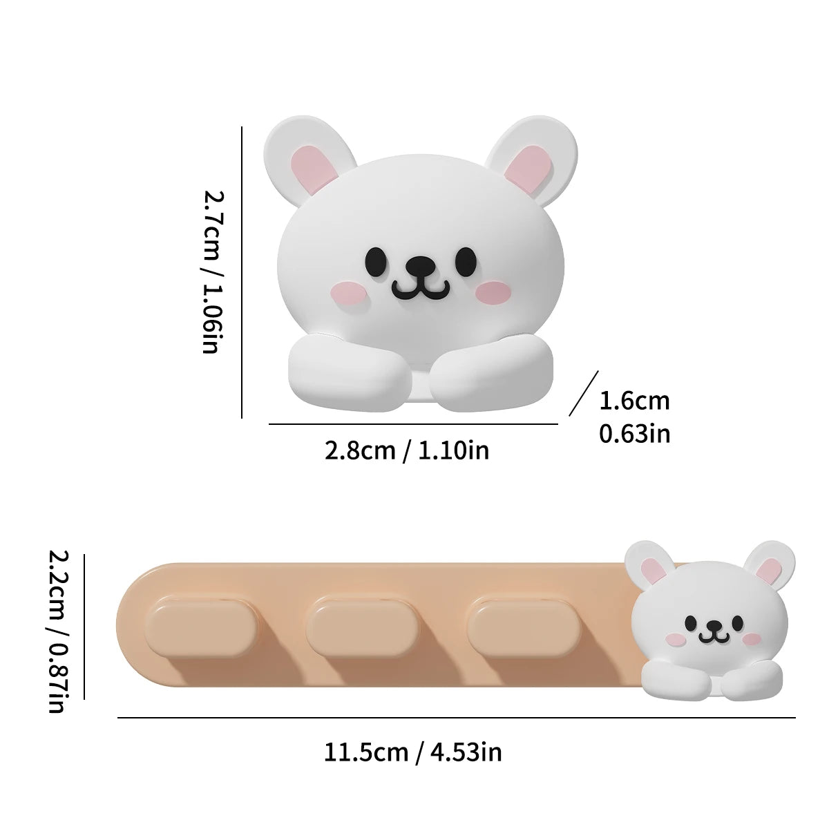 Cute Capybara Self-Adhesive Cable Organizer Clips