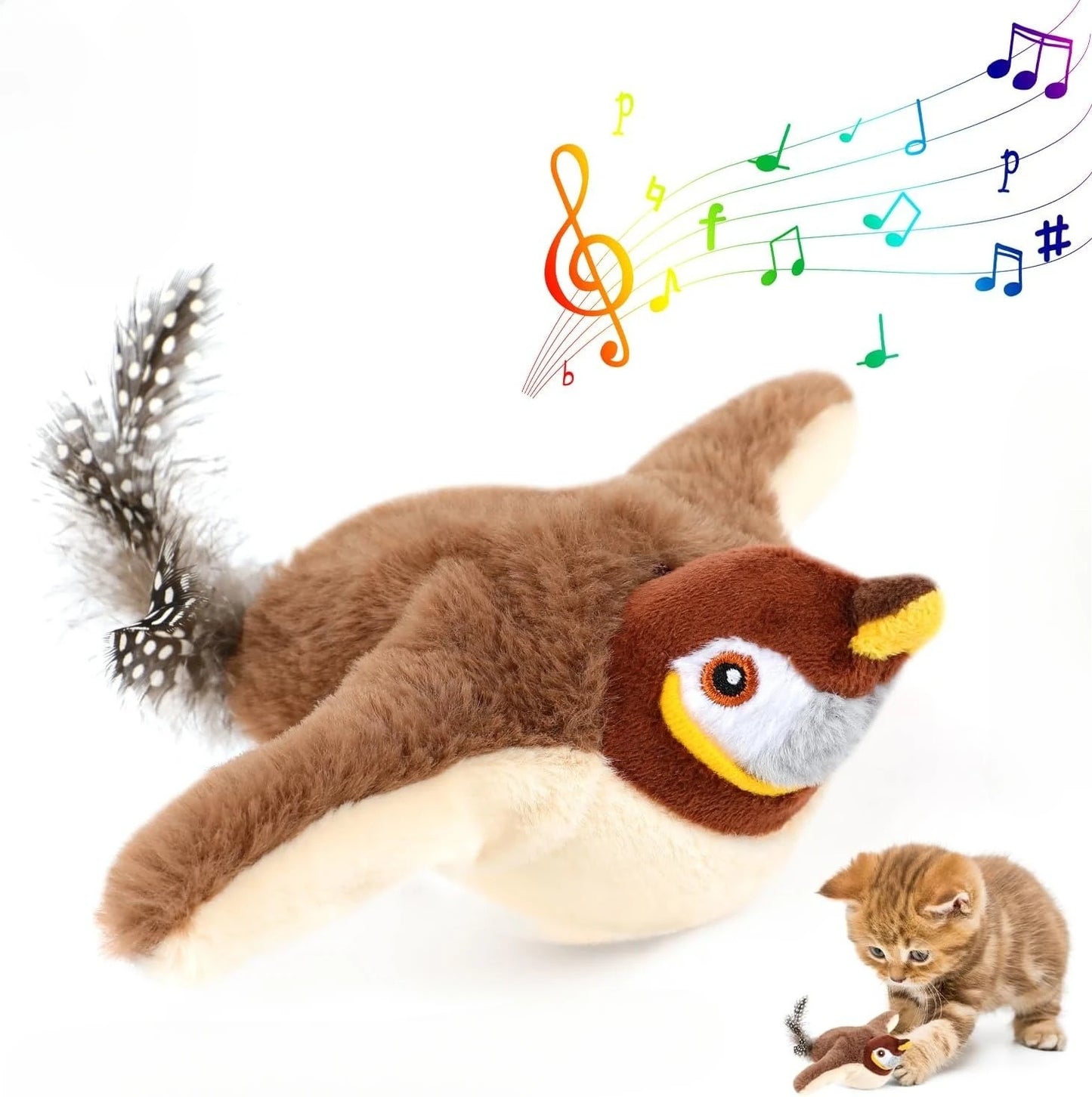 USB Rechargeable Catnip Bird Toy for Cats