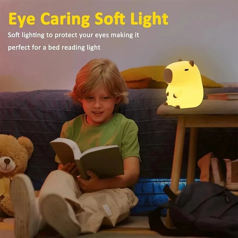 Capybara Night Light | Cute LED Bedside Lamp