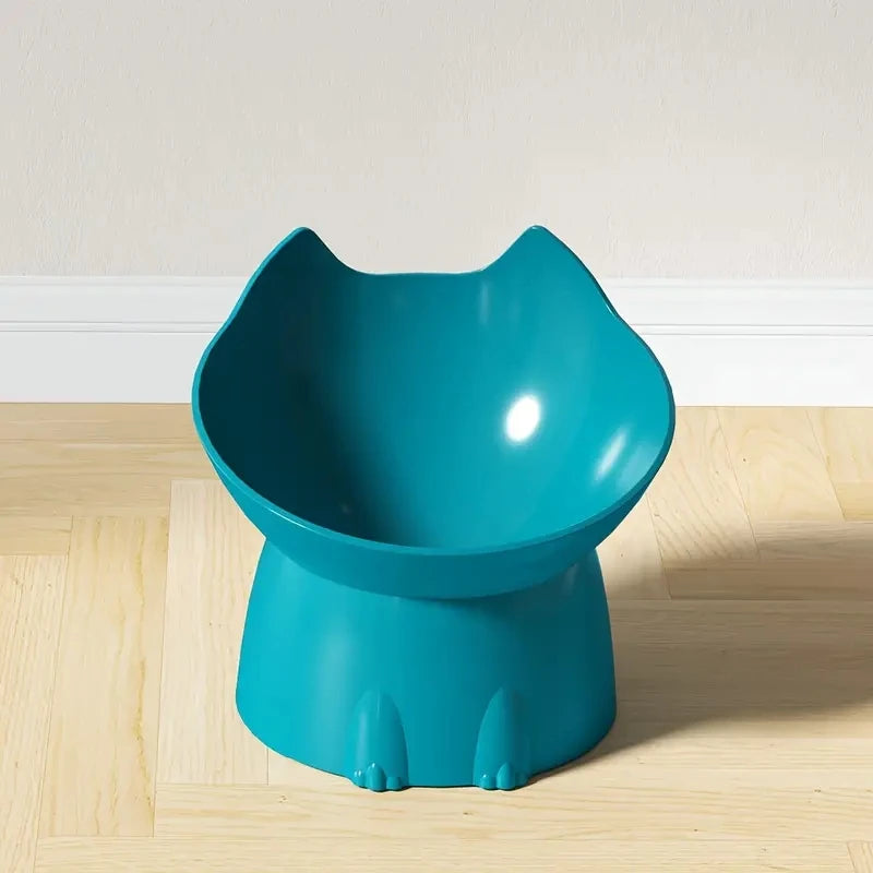 Elevated Cat Bowl with Tilted Edge
