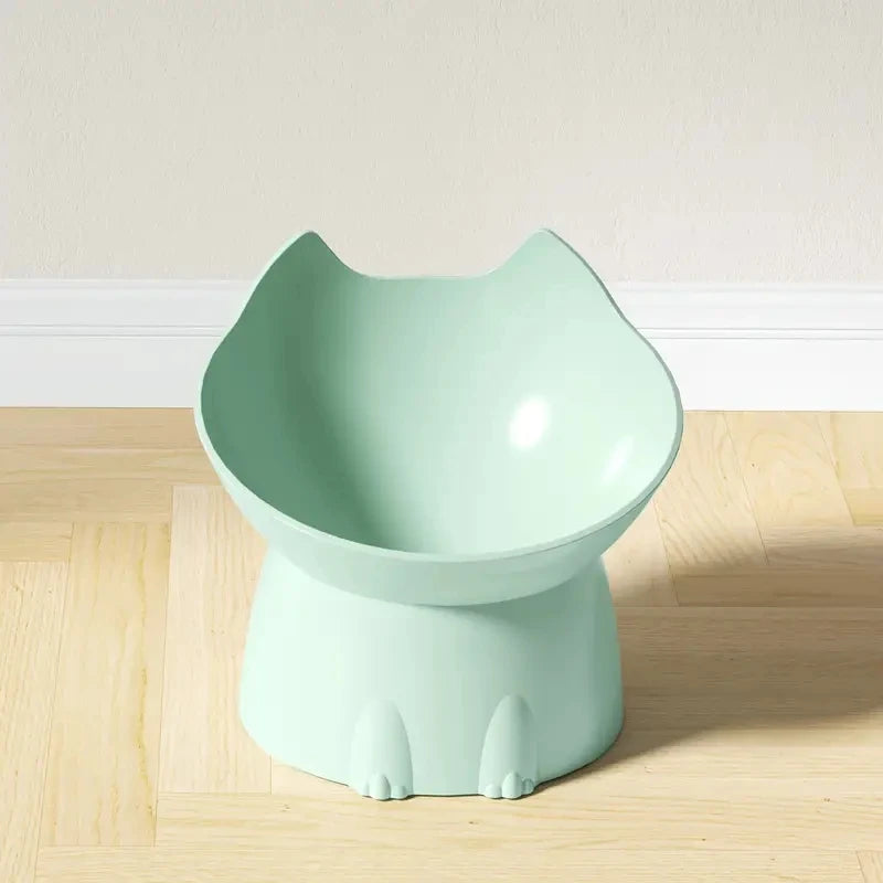 Elevated Cat Bowl with Tilted Edge