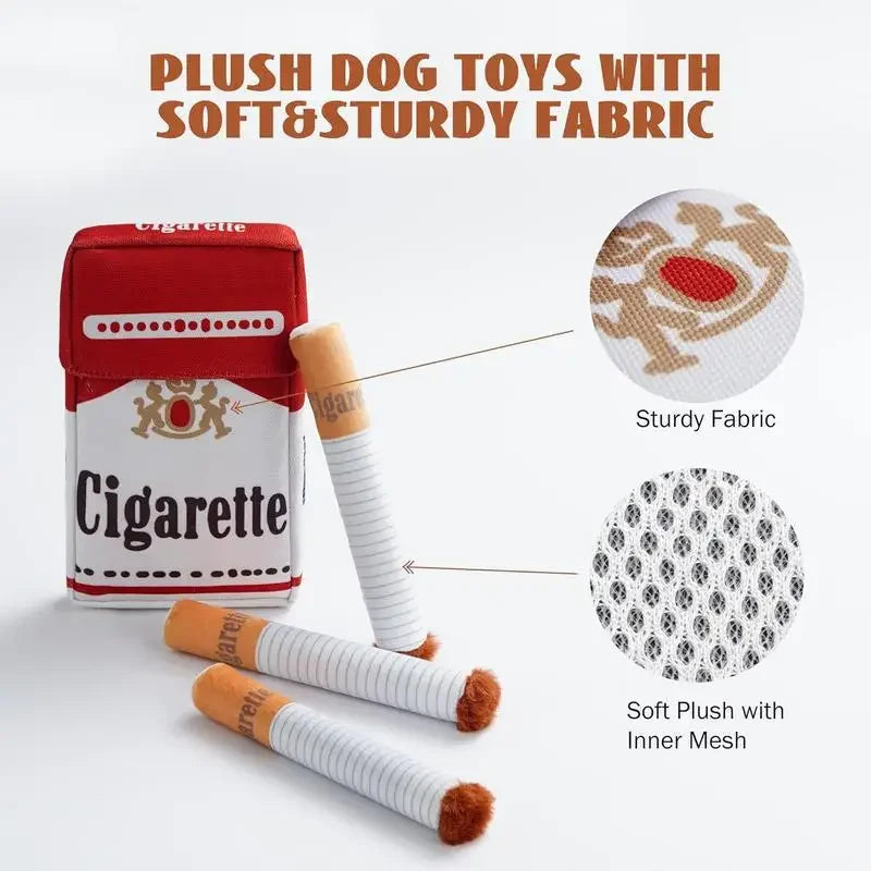 Giggling Cigarette Plush Chew Toy for Dogs