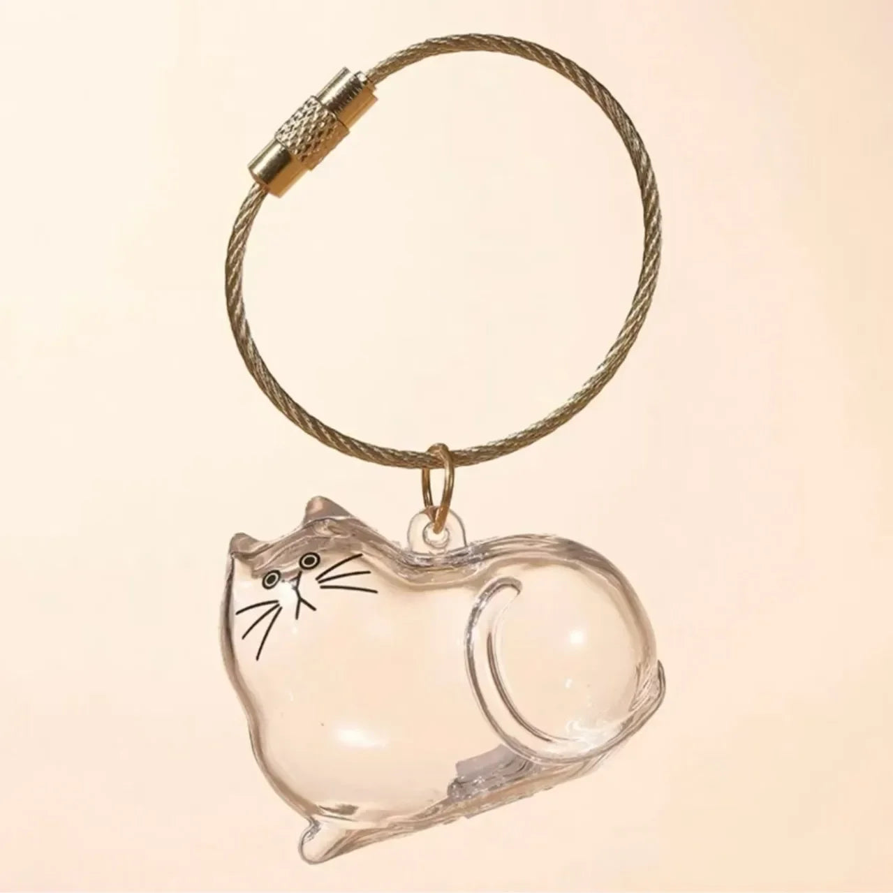Pet Hair Memorial Keychain | Transparent Keepsake Capsule