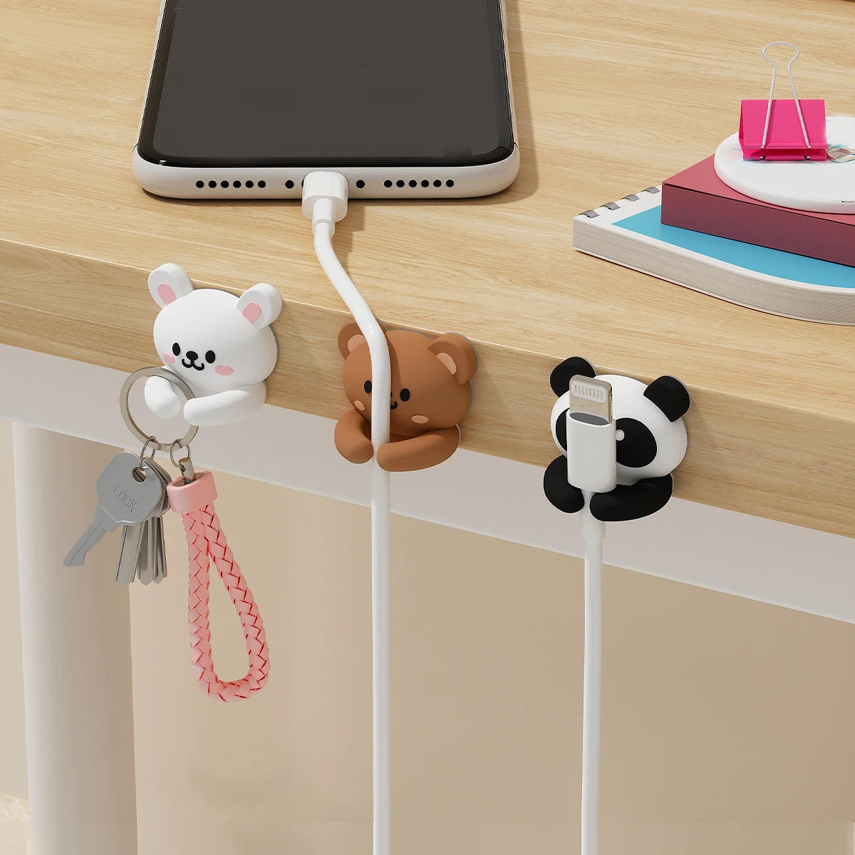 Cute Capybara Self-Adhesive Cable Organizer Clips