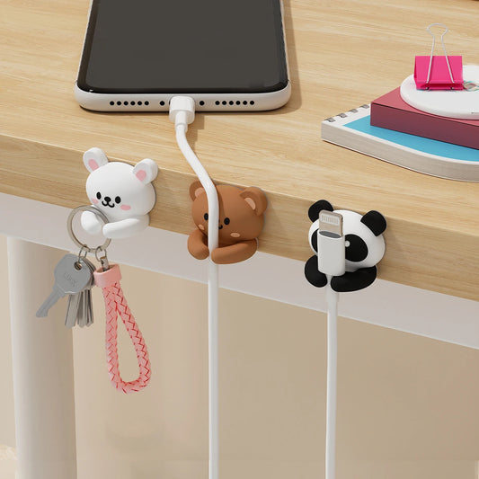 Cute Capybara Self-Adhesive Cable Organizer Clips