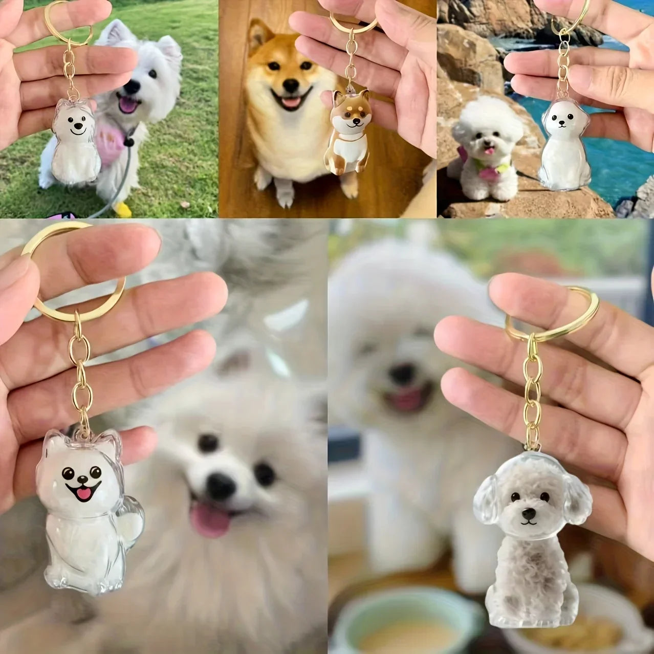 Pet Hair Memorial Keychain | Transparent Keepsake Capsule