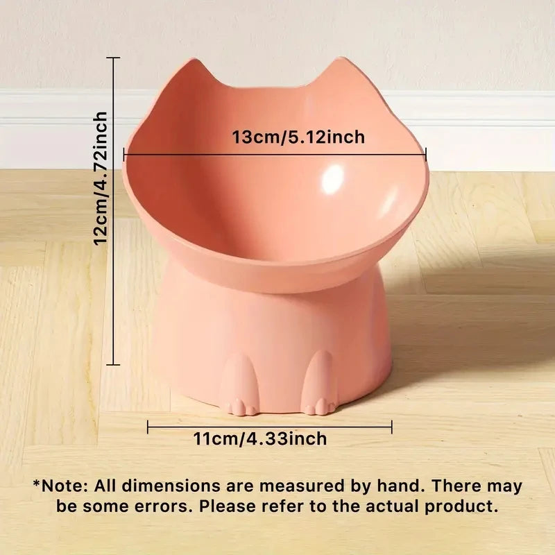 Elevated Cat Bowl with Tilted Edge