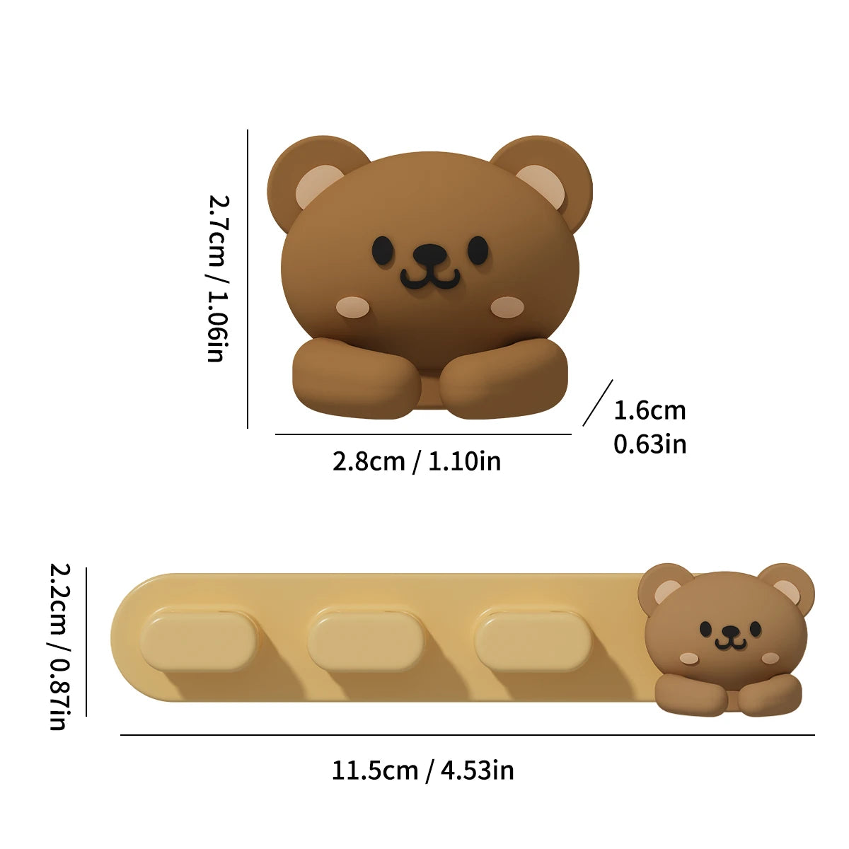 Cute Capybara Self-Adhesive Cable Organizer Clips