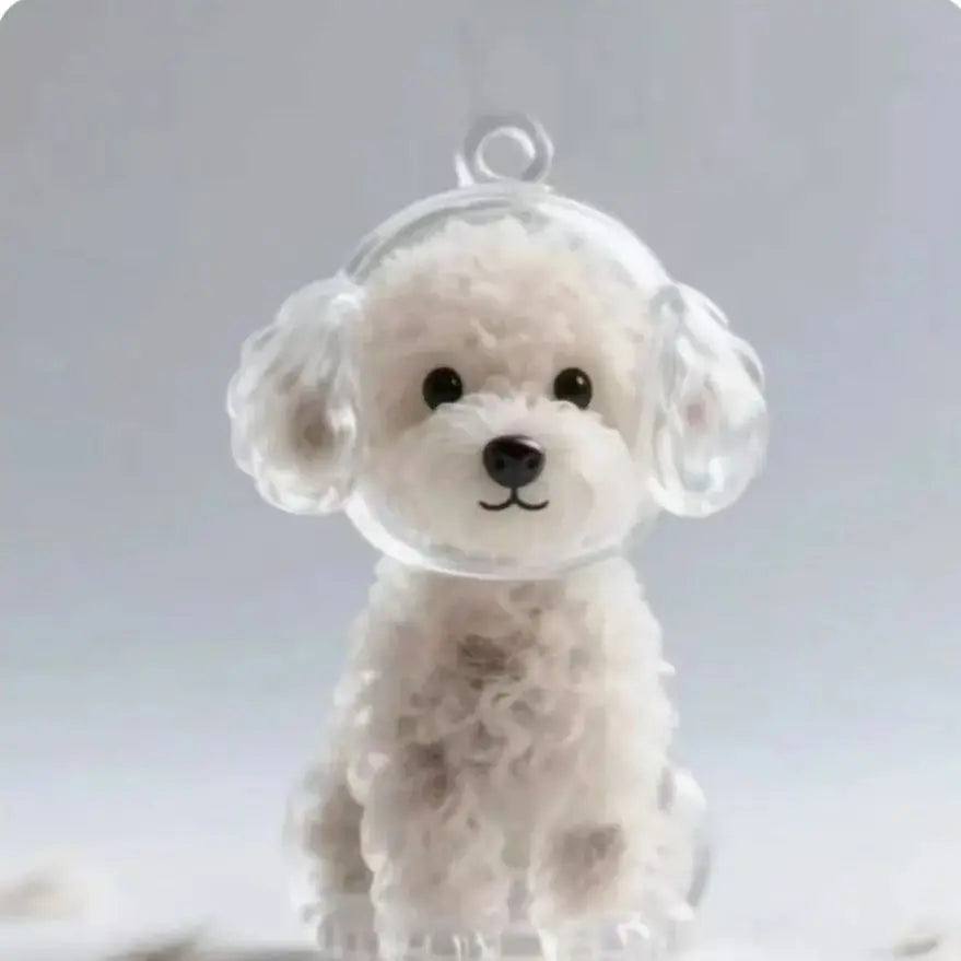 Pet Hair Memorial Keychain | Transparent Keepsake Capsule