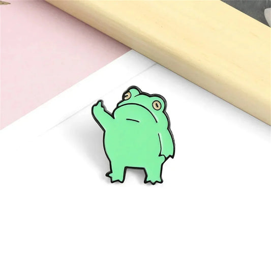 Funny Frog Enamel Pin Brooch