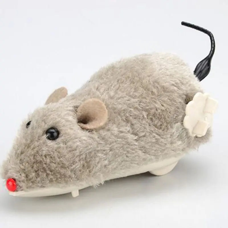 Wind-Up Plush Mouse Toy for Cats & Dogs
