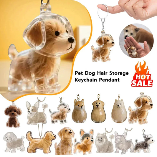 Pet Hair Memorial Keychain | Transparent Keepsake Capsule