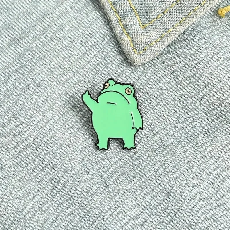 Funny Frog Enamel Pin Brooch