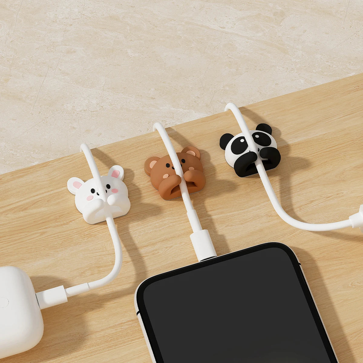 Cute Capybara Self-Adhesive Cable Organizer Clips