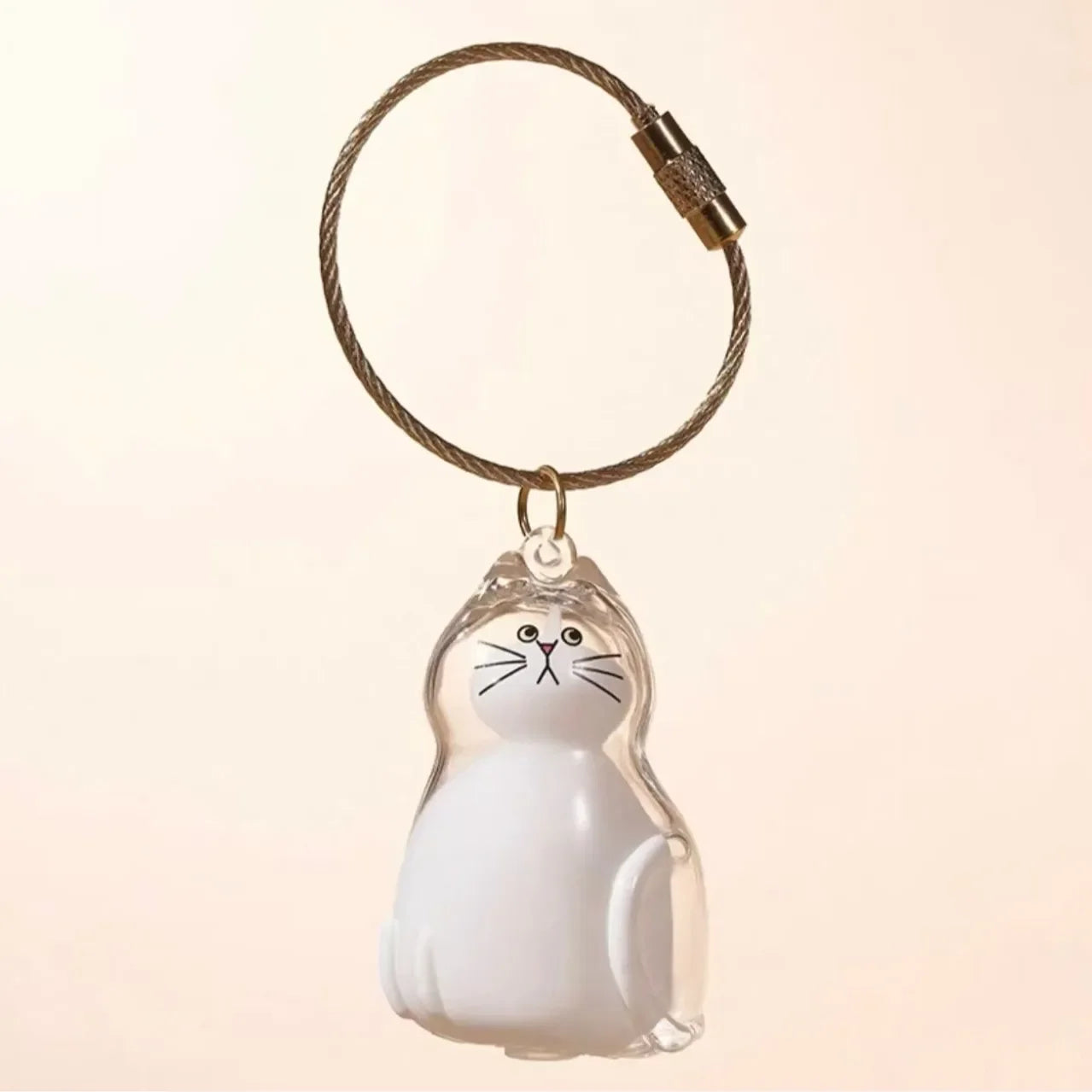 Pet Hair Memorial Keychain | Transparent Keepsake Capsule
