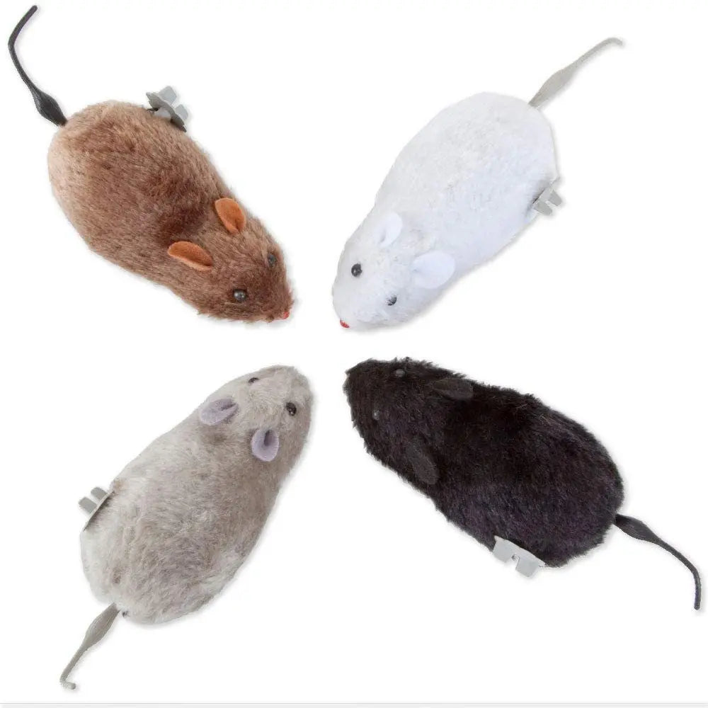 Wind-Up Plush Mouse Toy for Cats & Dogs