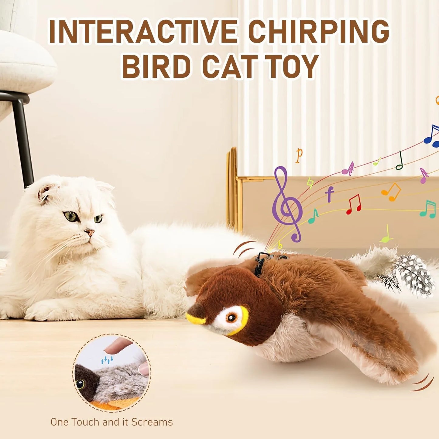 USB Rechargeable Catnip Bird Toy for Cats