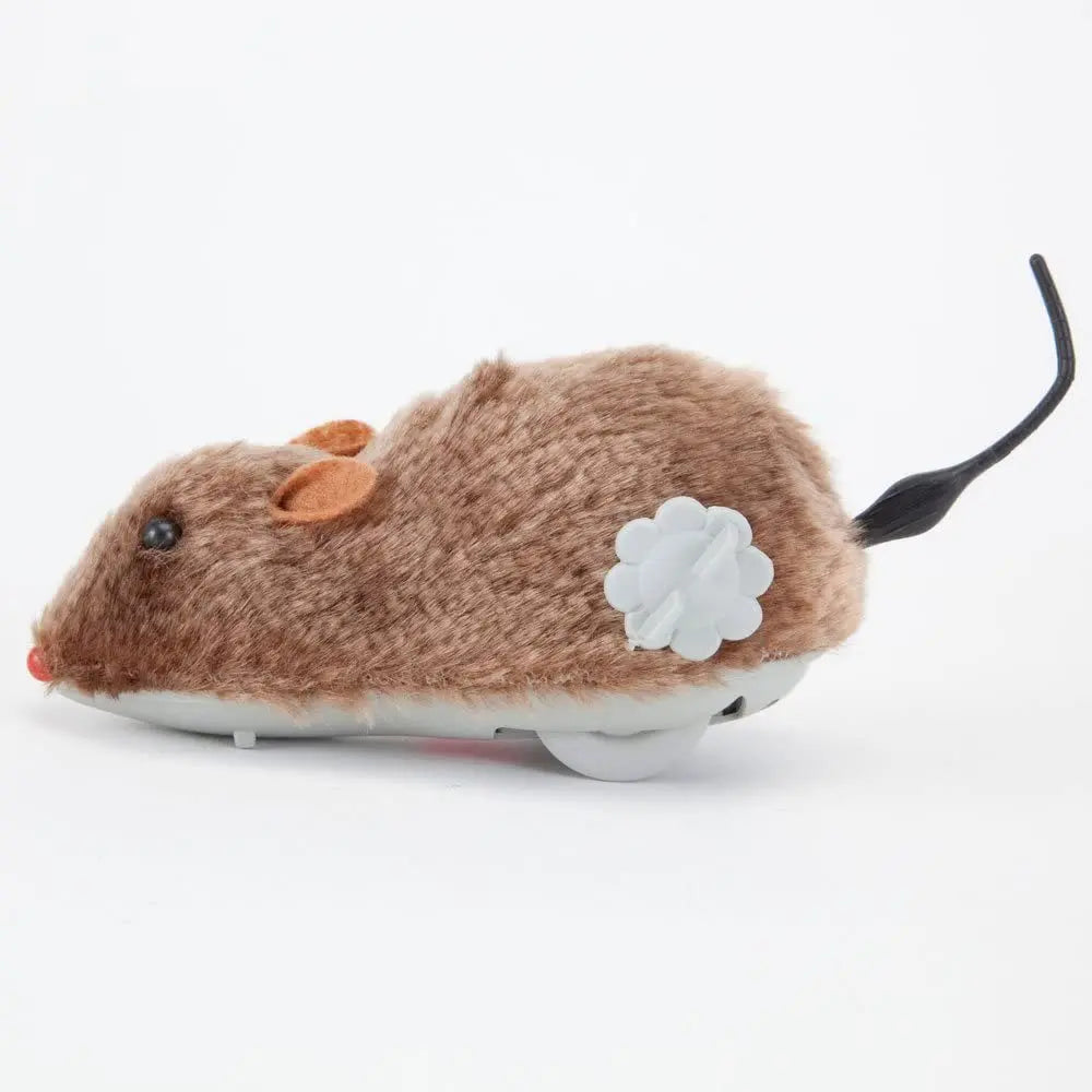 Wind-Up Plush Mouse Toy for Cats & Dogs