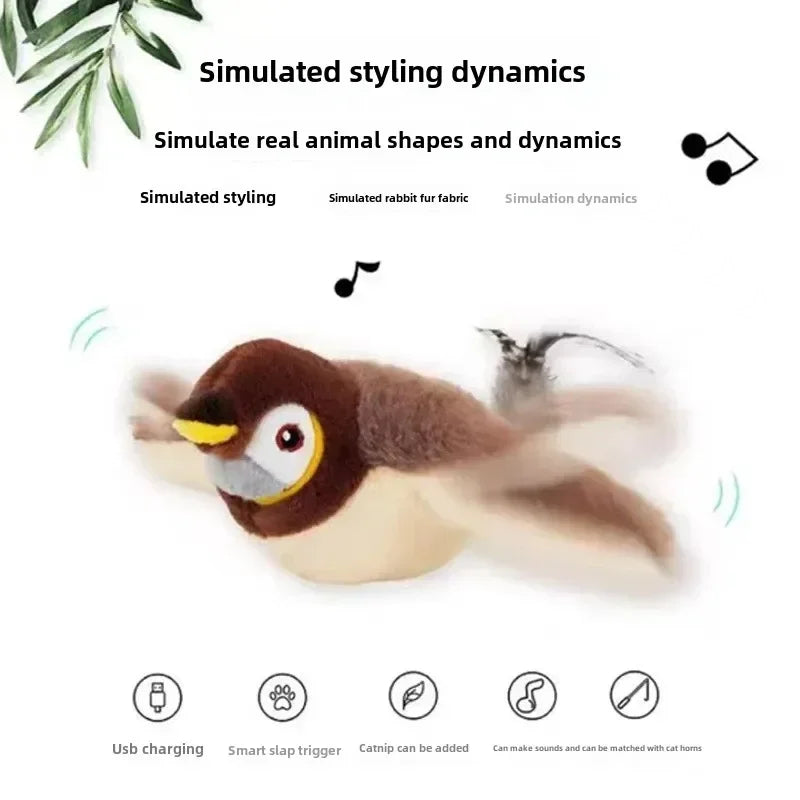 USB Rechargeable Catnip Bird Toy for Cats