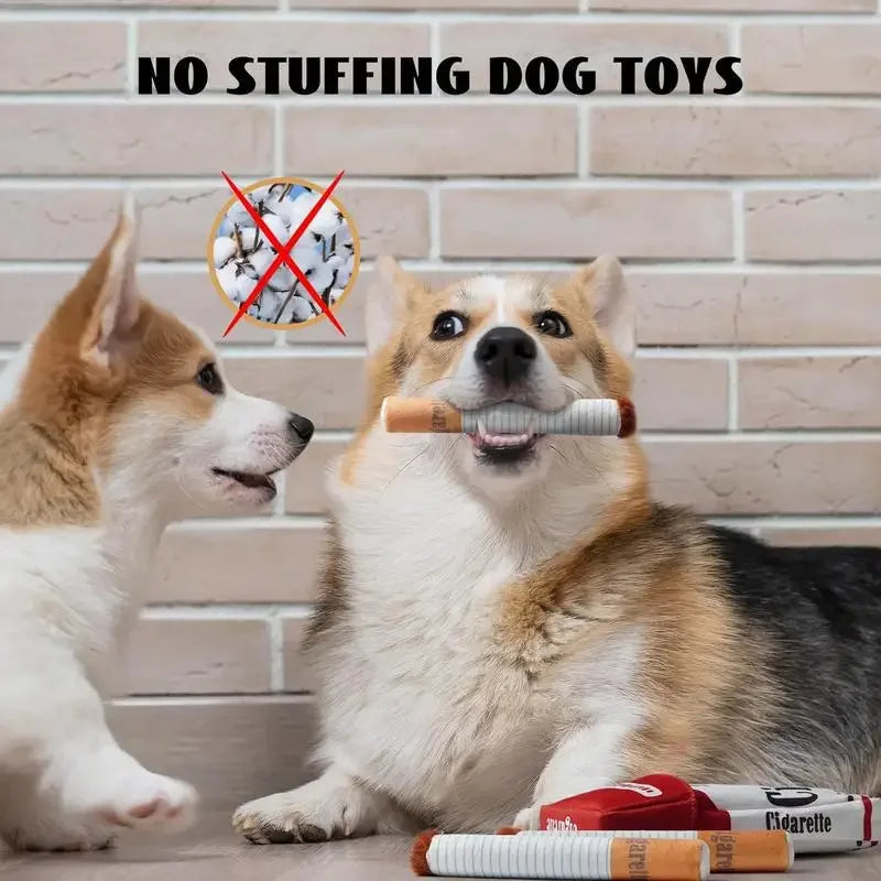 Giggling Cigarette Plush Chew Toy for Dogs