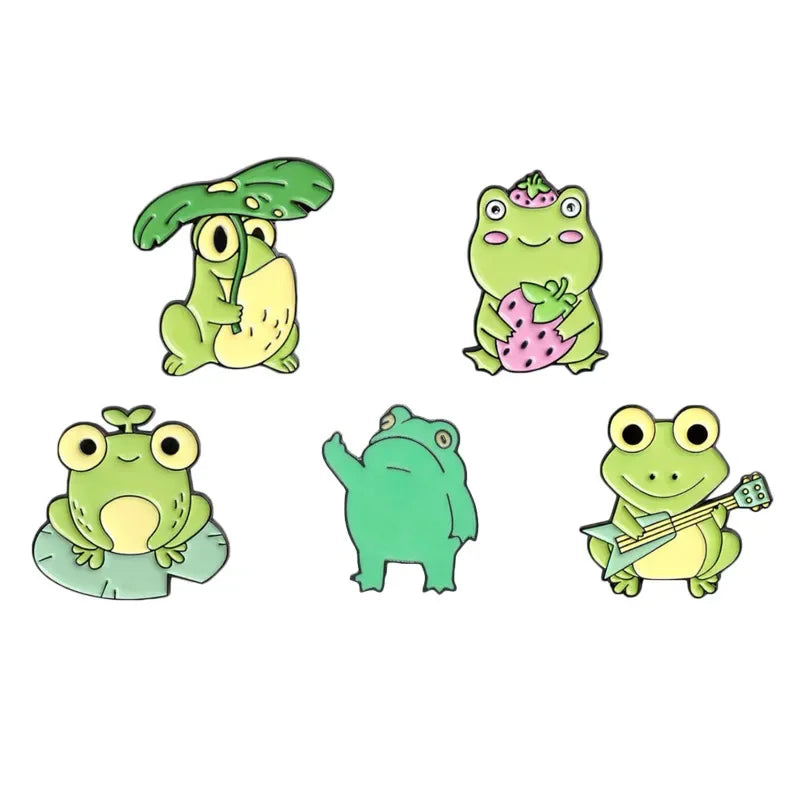Funny Frog Enamel Pin Brooch