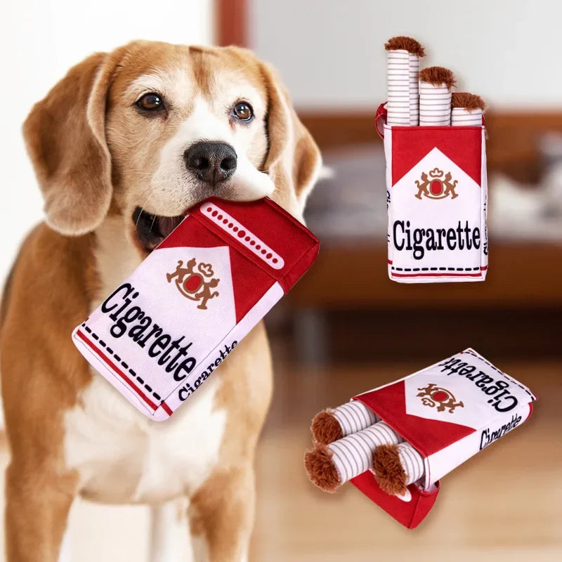Giggling Cigarette Plush Chew Toy for Dogs