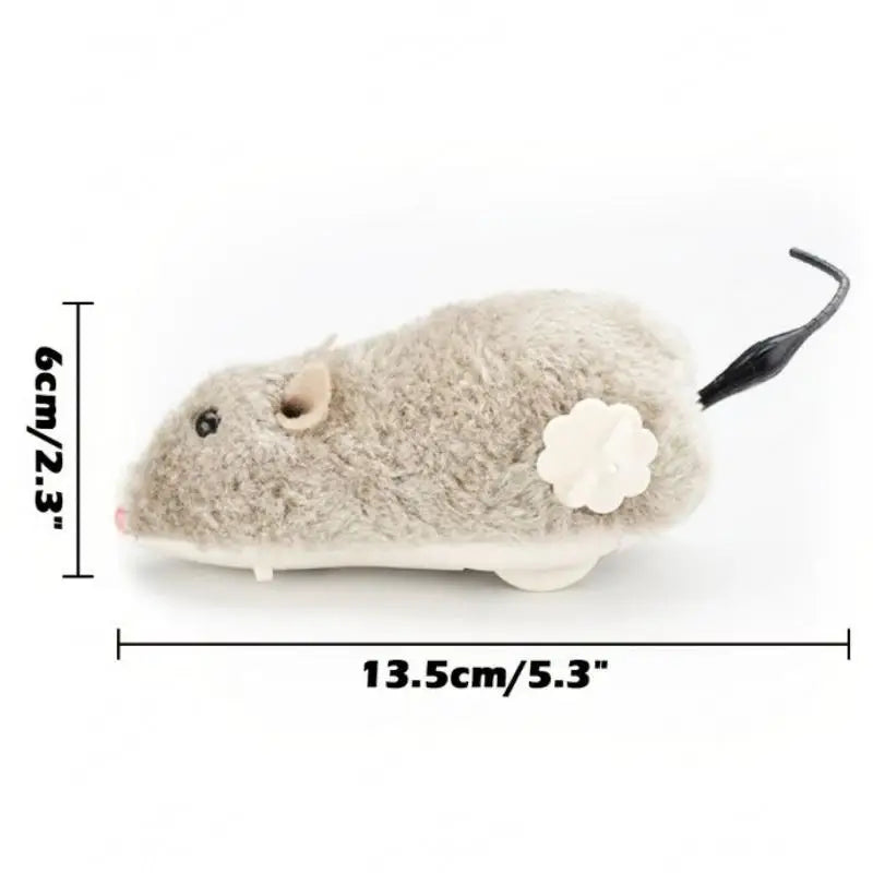 Wind-Up Plush Mouse Toy for Cats & Dogs