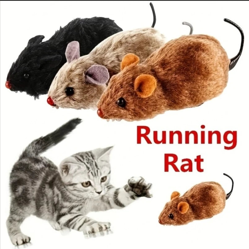 Wind-Up Plush Mouse Toy for Cats & Dogs