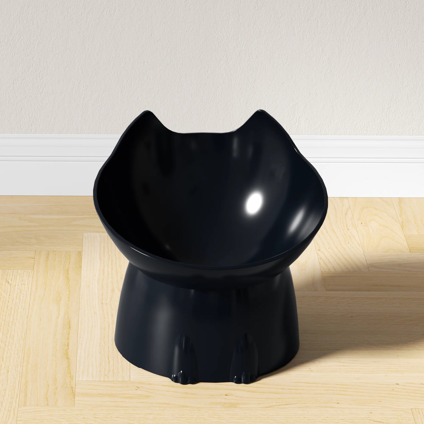 Elevated Cat Bowl with Tilted Edge