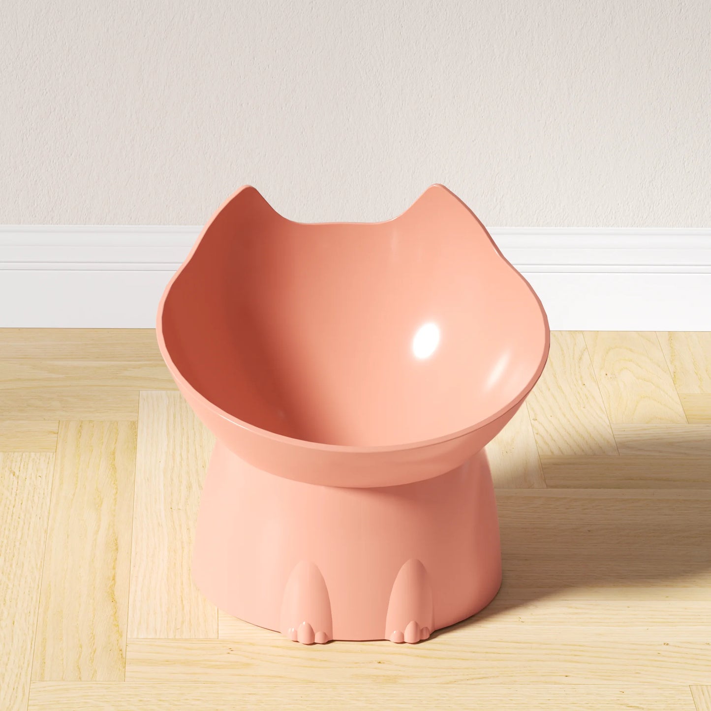 Elevated Cat Bowl with Tilted Edge