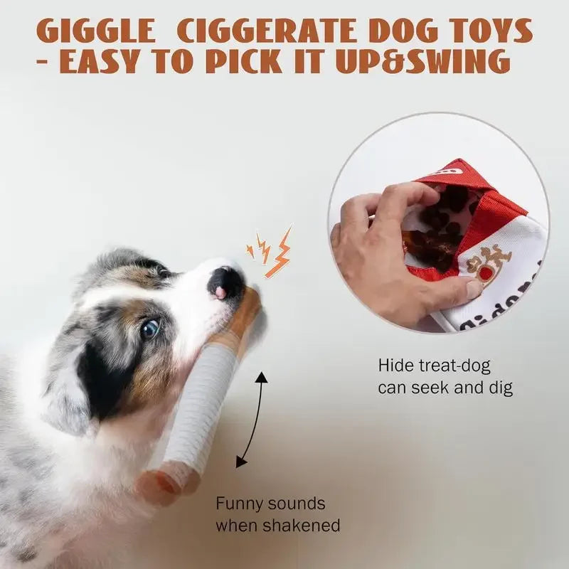 Giggling Cigarette Plush Chew Toy for Dogs
